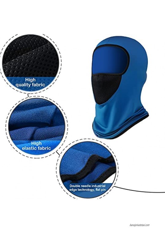 Janmercy 3 Sets Summer Sun Protection Face Covering Breathable Long Neck Cover and Arm Sleeves for Men Basketball Golf Running Football Cycling (Black Light Gray Royal Blue)