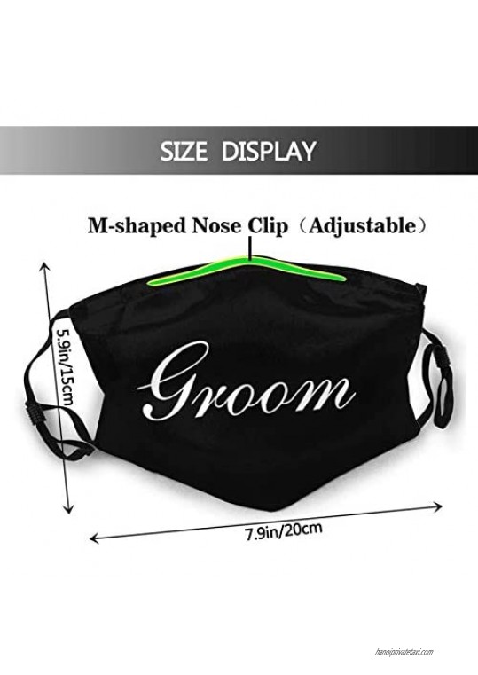 Lace Groom and Bride Couple Face Mask 2PCS Mask Reusable Washable Balaclavas with 4 Filters