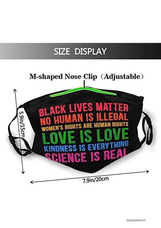 Pride LGBT Rainbow Love is Love Face Mask Breathable Adjustable Balaclavas Dustproof Scarf for Men Women Kids