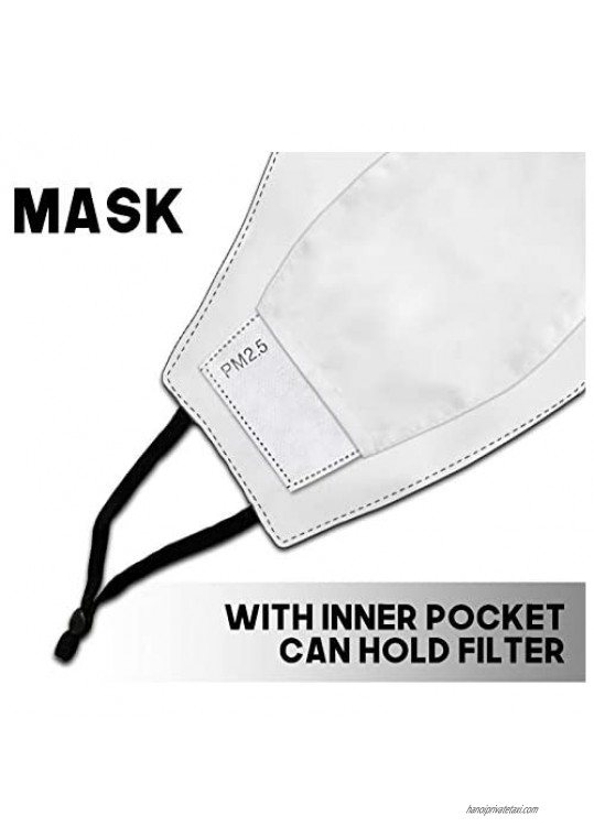 Reusable Face Covering 2 Piece Face Mouth Covers Protective Washable Cloth Mask Plus 4 Replaceable Air Filters