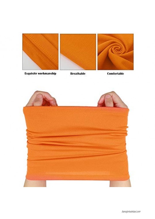 SATINIOR 12 Pieces Summer UV Protection Face Covers Neck Gaiter Breathable Summer Bandana