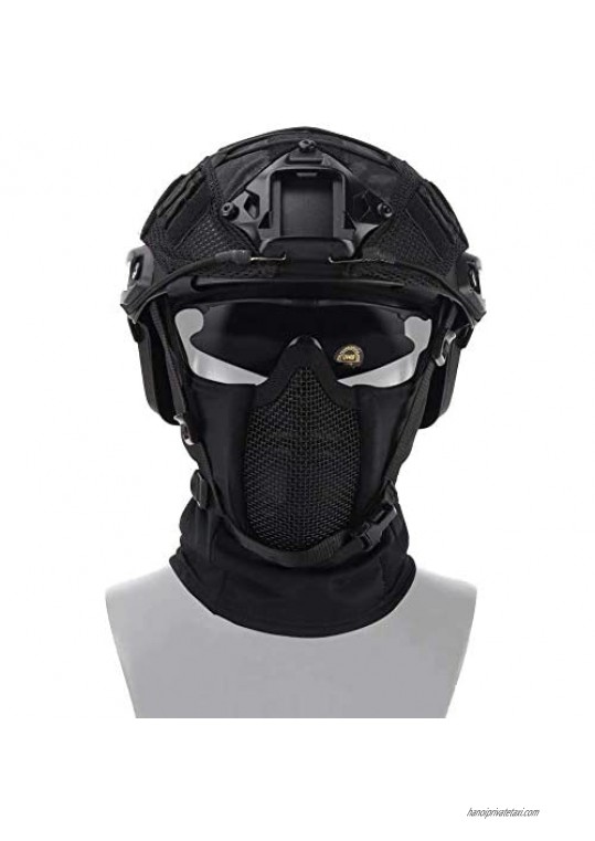 Tactical Gear Breathable Balaclava Mesh Mask Ninja Style Full Face Airsoft Mask Windproof Motorcycle Cycling Hood Neck Warmer