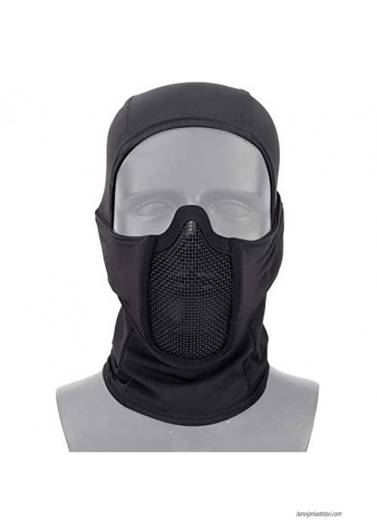 Tactical Gear Breathable Balaclava Mesh Mask Ninja Style Full Face Airsoft Mask Windproof Motorcycle Cycling Hood Neck Warmer