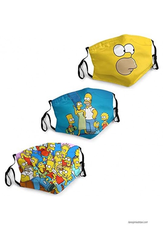 The Simpsons Face Mask Washable Breathable Face Mask for Indoor Outdoor Home Office Travel