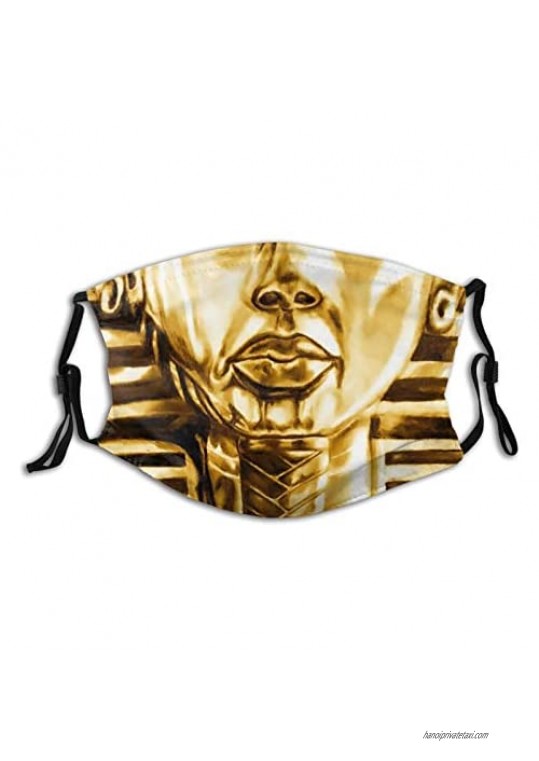 Titafel Comfortable Printed Mask Egyptian Historical Culture with Ornaments Print Windproof Facial Decorations for Adults