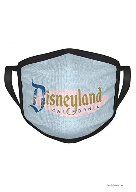 Vintage Disneyland Logo Unisex Comfortable Breathable Reusable and Washable Balaclava dustproof Cotton face mask Black