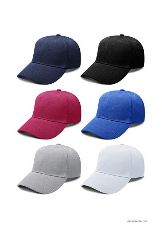 6 Pieces Unisex Baseball Cap Classic Baseball Cap Adjustable Baseball Hat for Running Workouts Outdoor Activities