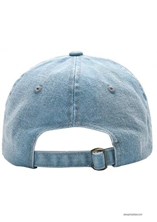 Edoneery Men Women Plain Cotton Adjustable Washed Twill Low Profile Baseball Cap Hat