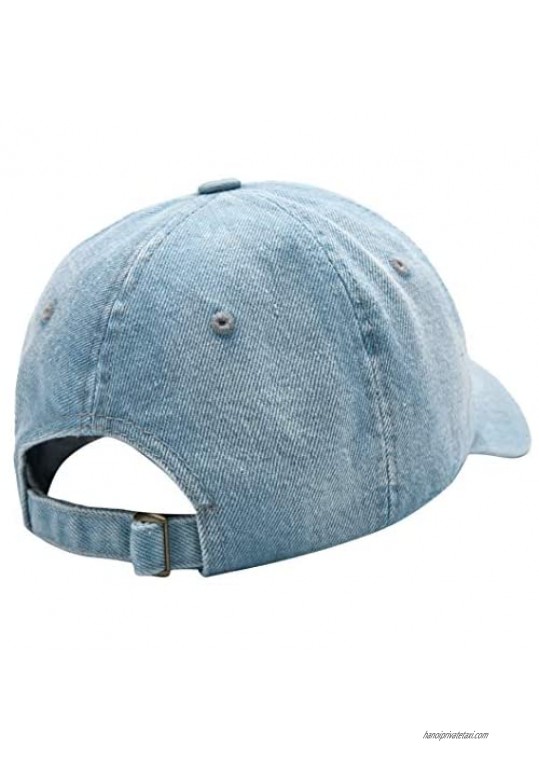 Edoneery Men Women Plain Cotton Adjustable Washed Twill Low Profile Baseball Cap Hat