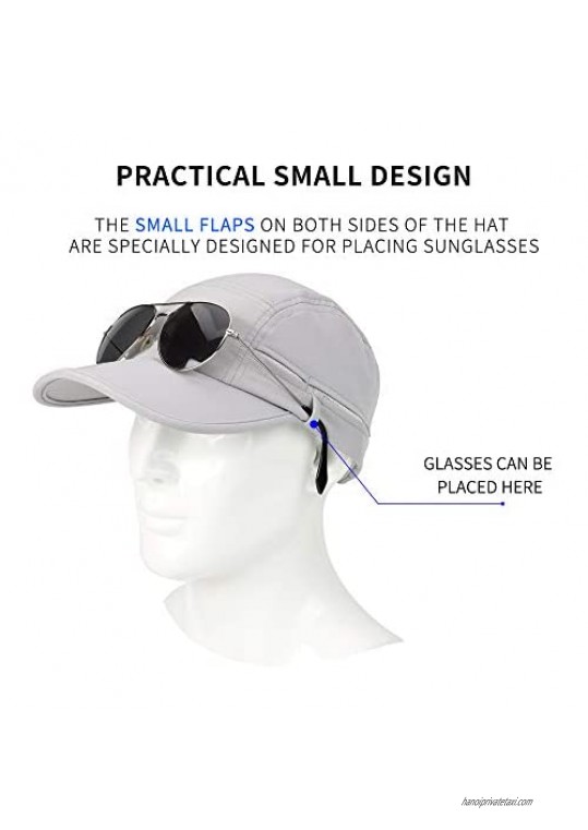 HOSSMOINS UPF 50+ Outdoor Hat Foldable Sports Cap One Size Fits All Running Cap for Men & Women