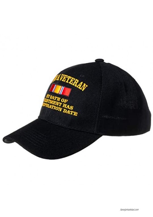 I Am A Veteran My Oath of Enlistment Has No Expiration Date Embroidered Black Baseball Cap
