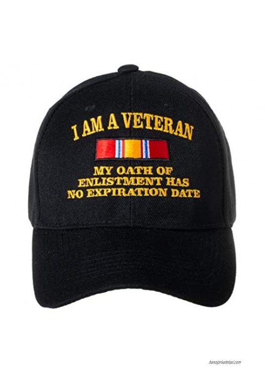I Am A Veteran My Oath of Enlistment Has No Expiration Date Embroidered Black Baseball Cap