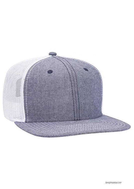 Otto Snap 6 Panel Pro Style Cotton Blend Chambray Snapback Hat