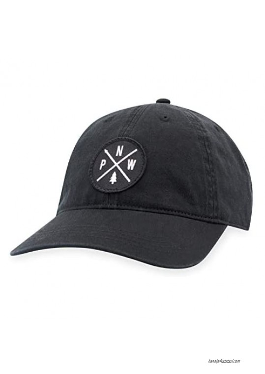 PNW Hat – Pacific Northwest Dad Hat Baseball Cap Golf Hat Slouch Hat (Black)