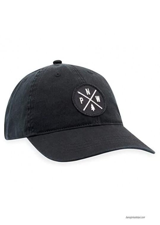 PNW Hat – Pacific Northwest Dad Hat Baseball Cap Golf Hat Slouch Hat (Black)