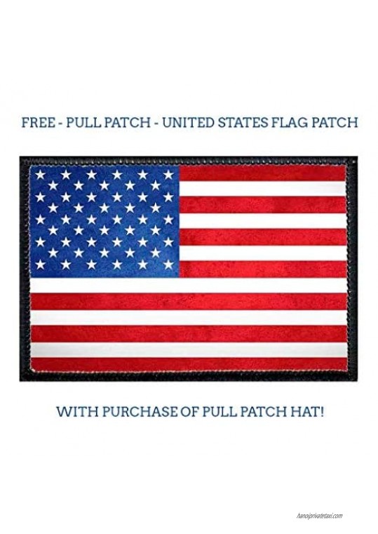 Pull Patch Tactical Hat | Authentic Snapback 2-Tone Curved Bill Trucker Cap | 2x3 in Hook and Loop Surface to Attach Morale Patches | 6 Panel | Heather and White | Free US Flag Patch Included