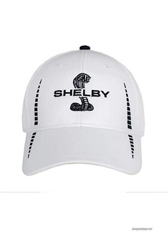 Shelby Snake White Performance Hat with UV Protection | Officialy Licensed Shelby Product | Adjustable  One-Size Fits All | Stretchable Hook and Loop Closure