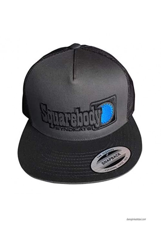 Squarebody Syndicate Gray with Blue Star Snapback Flat Bill Hat for Men