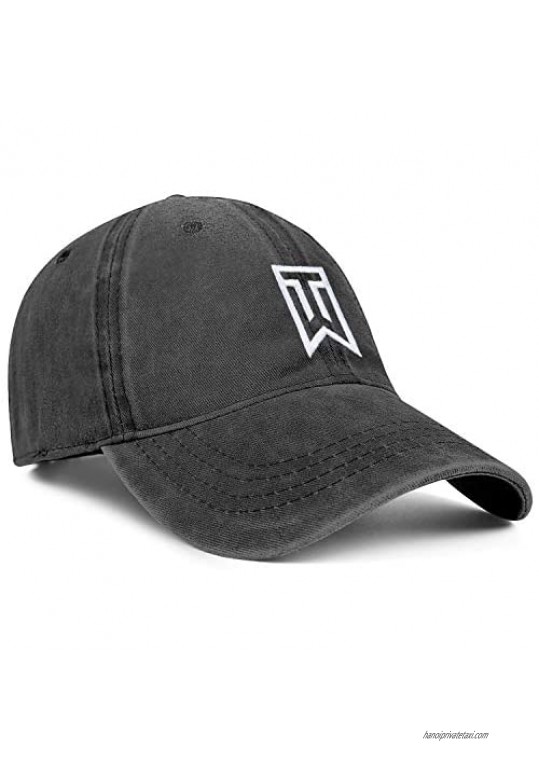 Unisex Adjustable Tiger-Woods-Logo Fashionable Golf Cap Dad Hat Trucker Hat Denim Hat - One Size Fits All