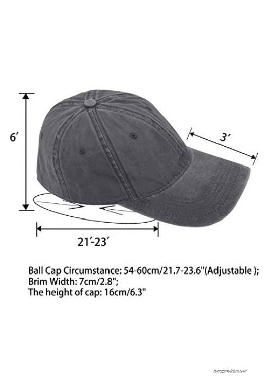 Vintage Baseball Cap 100% Washed Twill Soft Cotton Adjustable Unisex Dad-Hat