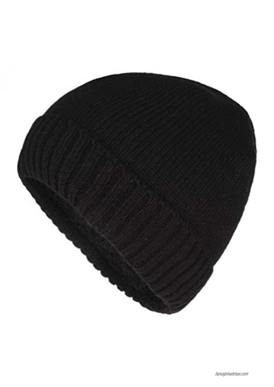 Connectyle Men's Acrylic Watch Hat Daily Beanie Cap Sherpa Lined Warm Winter Hat