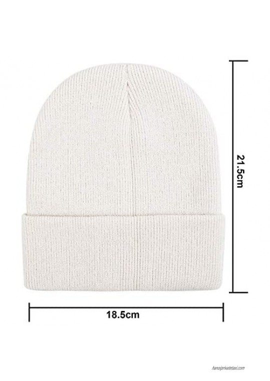 Cooraby Winter Beanie Hats Warm Cuffed Plain Knitted Skull Caps for Men Women