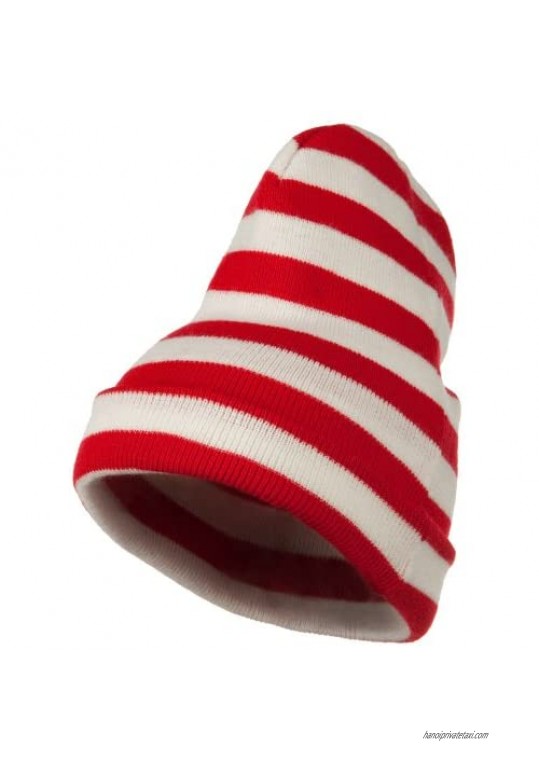 e4Hats.com Red White Wide Stripe Cuff Beanie