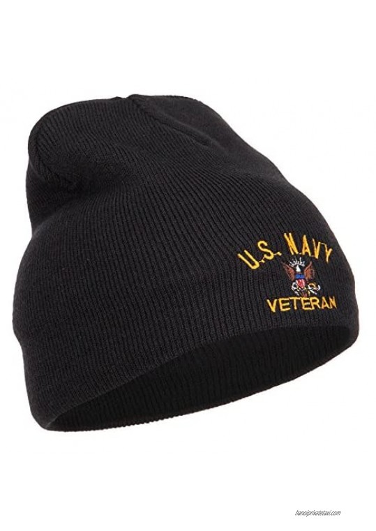e4Hats.com US Navy Veteran Military Embroidered Short Beanie
