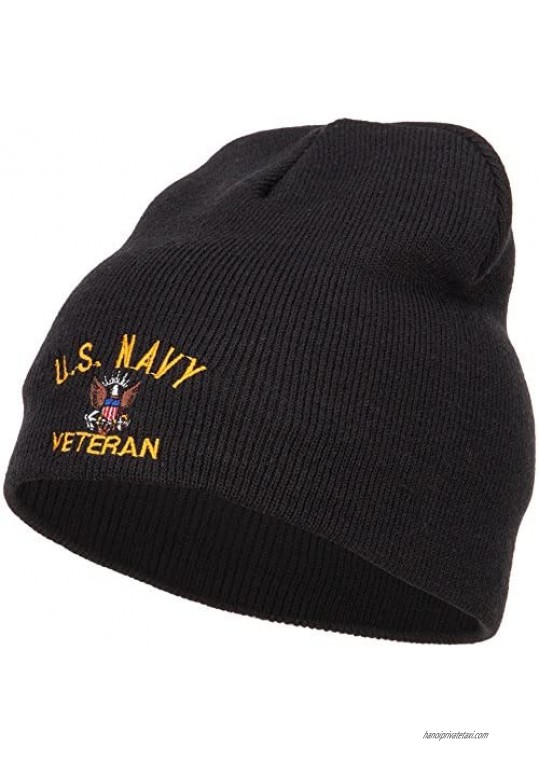 e4Hats.com US Navy Veteran Military Embroidered Short Beanie