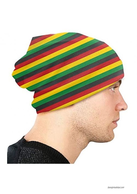 Gianlaima Colorful Rasta Slouchy Beanies Knitted Hat Skull Cap for Men Women Headwear Sleep Cancer Chemo