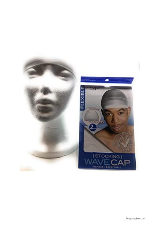 Pack of 2 Stocking Wave Cap Fit All Head Sizes