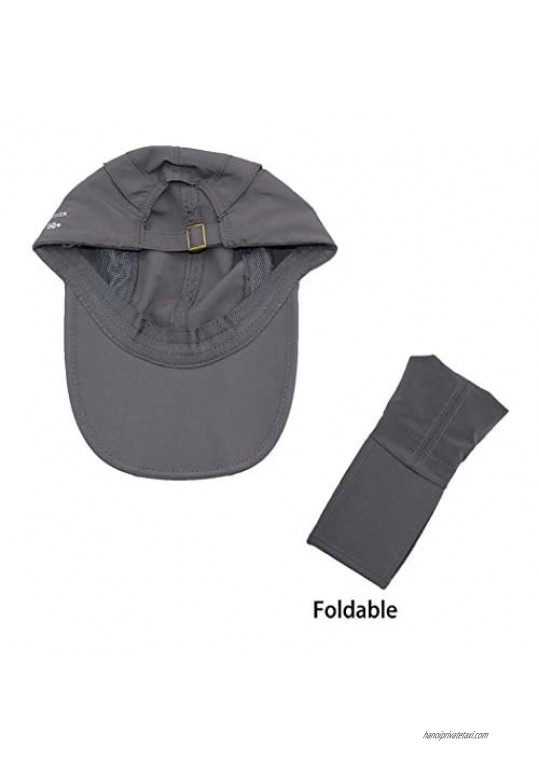 3-Panel Foldable UPF 50+ Sun Protection Portable Hats Quick Dry Baseball Cap Breathable Soft Adjustable Outdoor Sports Hat