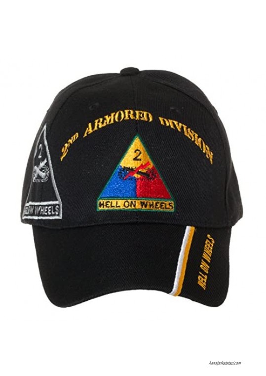 Artisan Owl Officially Licensed US Army Armored Division Black Embroidered Baseball Cap - Multiple Divisions Available! …