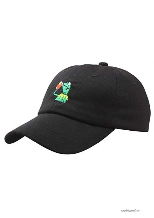 Baseball Cap The Frog Dad Hat Cap Sipping Sips Drinking Tea Champion Costume Embroidered Cotton Adjustable Hat