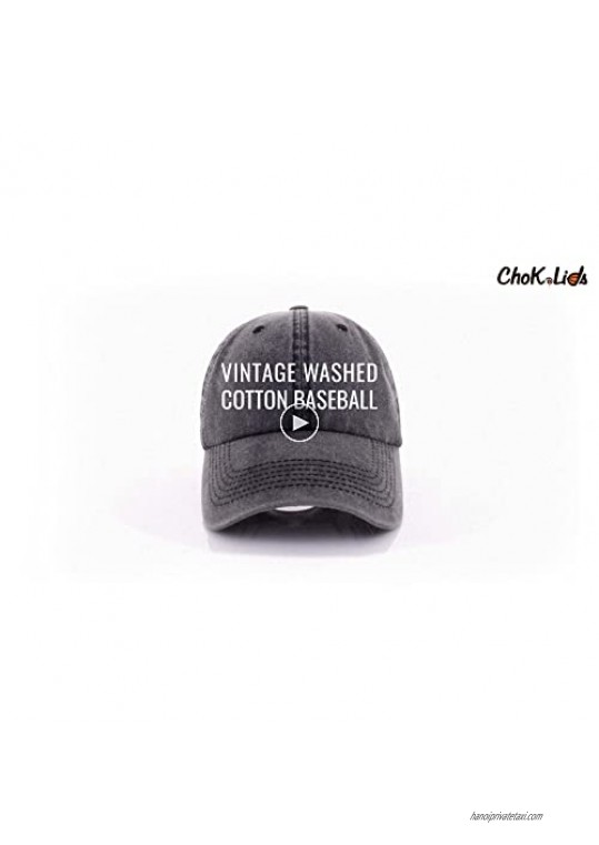 CHOK.LIDS Premium Vintage Washed Cotton Baseball Hat Adjustable Unisex Summer Fashionable Denim Plain Twill Baseball Caps