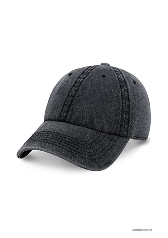 CHOK.LIDS Premium Vintage Washed Cotton Baseball Hat Adjustable Unisex Summer Fashionable Denim Plain Twill Baseball Caps