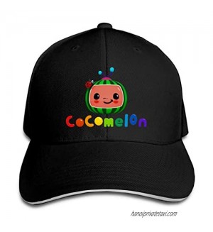 Cocomelon Fashion Baseball Cap Golf Baseball Cap Adjustable Sandwich Hat Cap Black