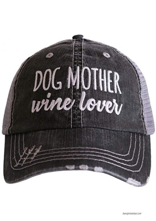 KATYDID Dog Mother Wine Lover Baseball Cap - Trucker Hat for Women - Stylish Cute Ball Cap