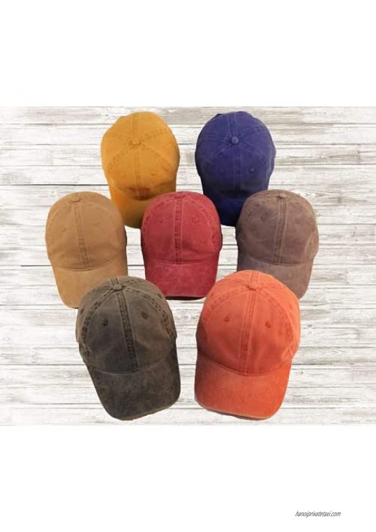 NTLWKR Unisex Washed Cotton Baseball Caps Adjustable Blank Vintage Plain Dad Hats for Men and Women