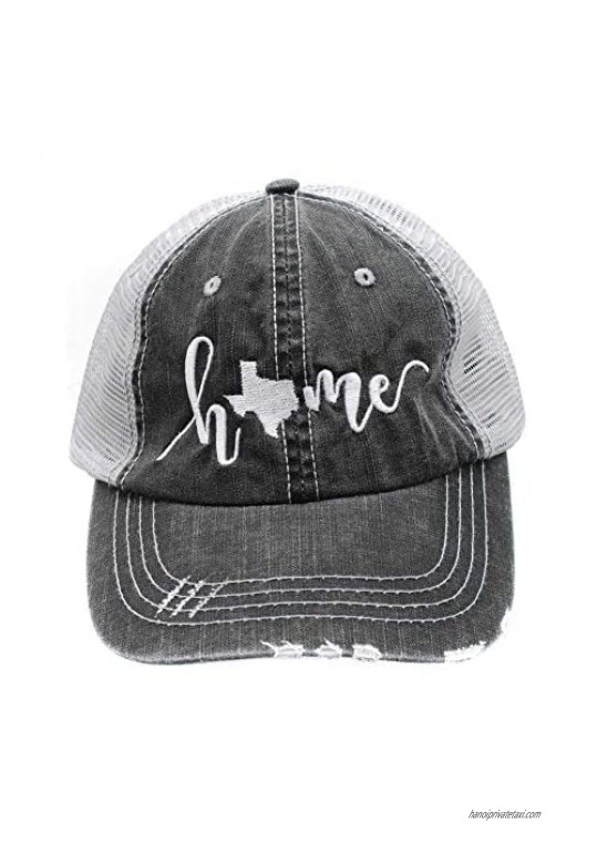 R2N fashions Texas Embroidered Women's Trucker Hats & Caps