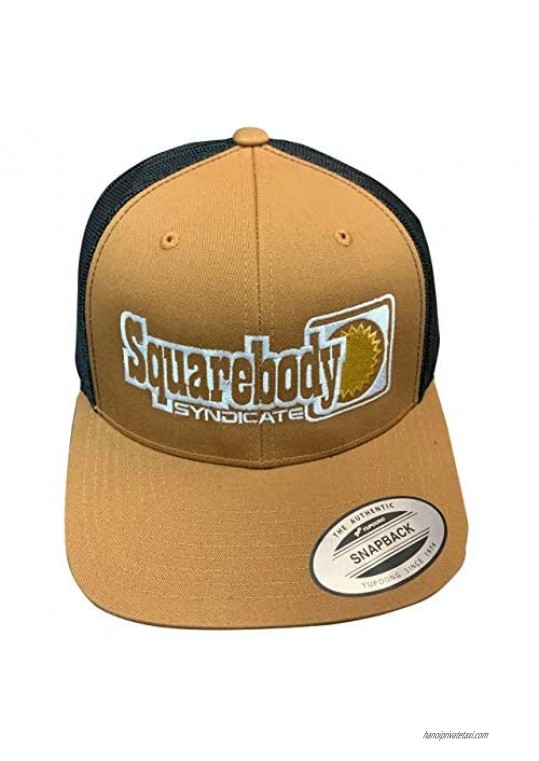 Squarebody Syndicate Camel and Brown Snapback Curved Bill Hat for Men