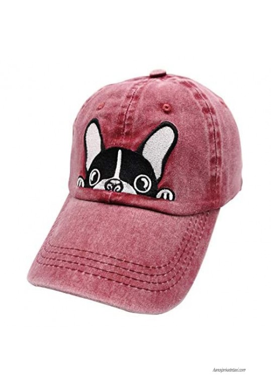 Waldeal Men's Embroidered Boston Terriers Baseball Cap Adjustable Vintage Dad Hat