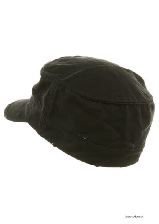 Washed Cotton Fitted Army Cap-Black W32S33F