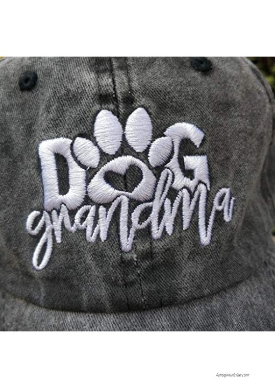 Women's Baseball Cap Dog Grandma Mom Vintage Distressed Unstructured Dad Hat