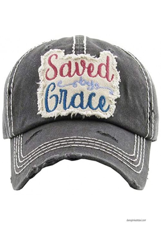 Women's Saved by Grace Vintage Baseball Hat Cap