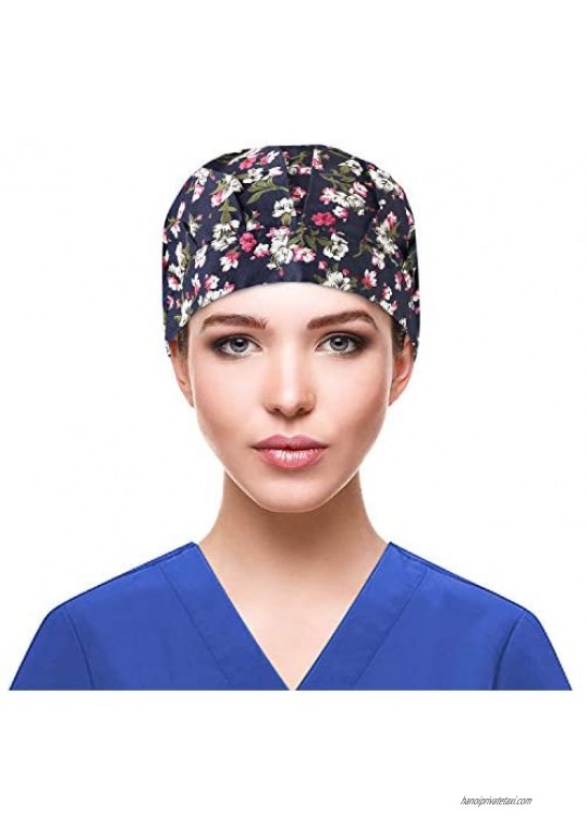 Working Cap with Button and Sweatband for Women 3 Pcs One Size Head Skull Hats