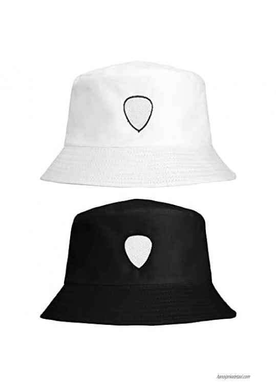 2 Pieces Alien Pattern Bucket Hat Sun Hat Unisex Fisherman Hats for Outdoor Activities
