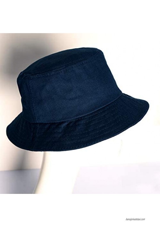 3 Pieces Unisex Packable Bucket Hat Sun hat for Women Travel Hat Fishing Hat (Black Beige Navy Blue)