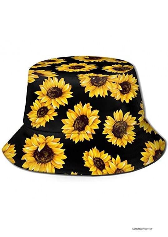 Adorable Sunflower Bucket Hat Packable Sun Protection Hawaiian Bucket Hats for Women Packable Fishing Hat