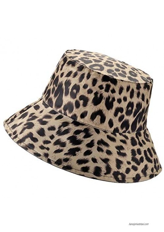 Ayliss Women Reversible Bucket Hat Fashion Leopard Fisherman Hats Packable Floppy Sun Cap